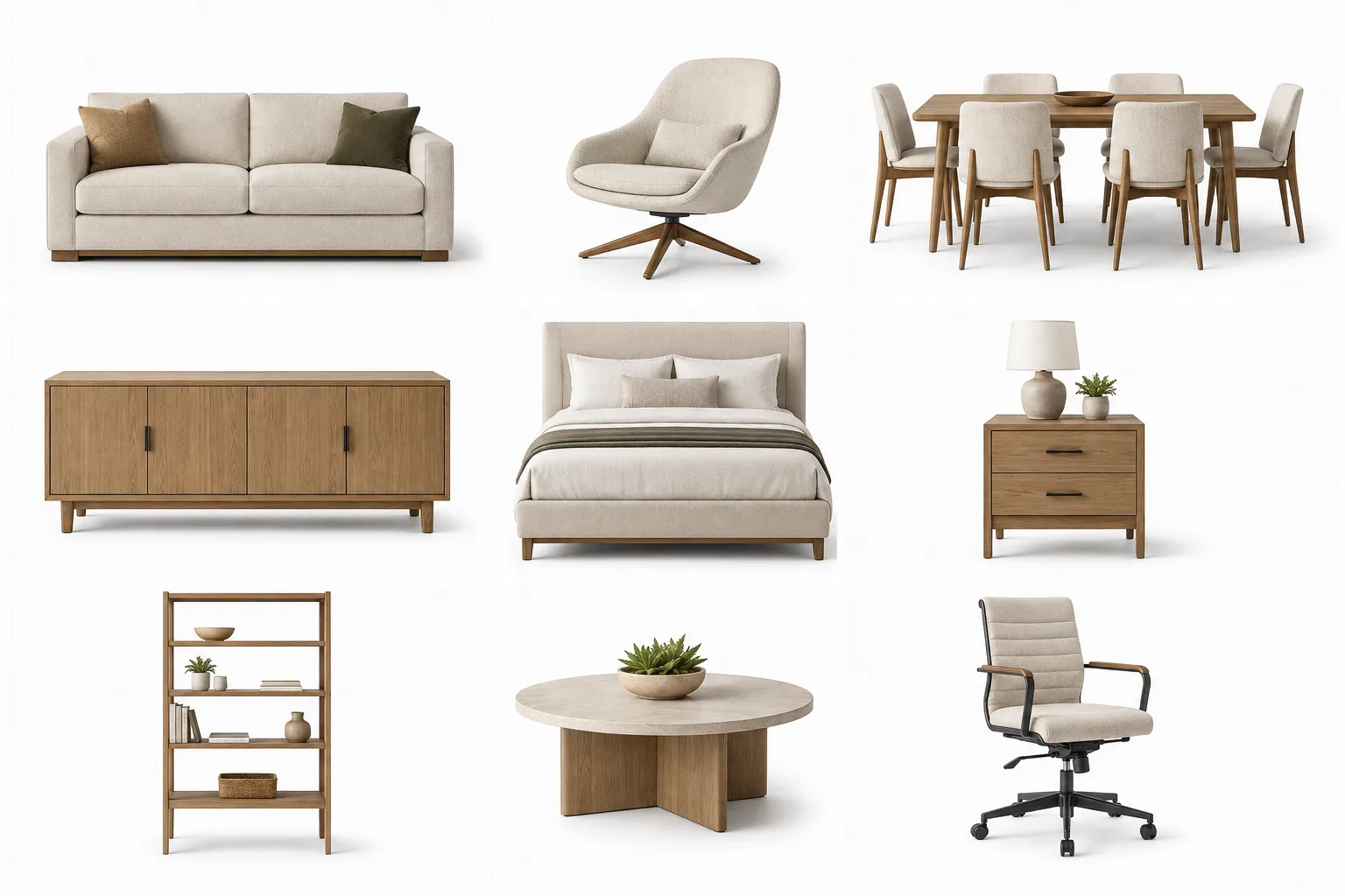 Catálogo de muebles generado con la misma estética